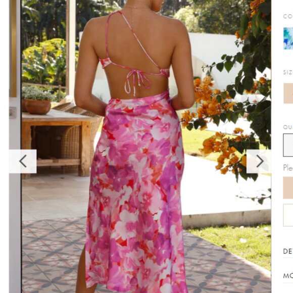 Darlia Midi Dress - Pink Floral - Picture 3 of 4